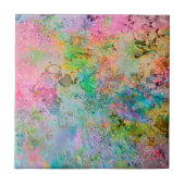 Coole Neonfarben abstraktes Marmorbild Fliese (Vorderseite)