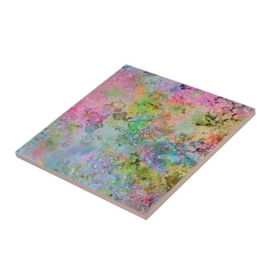 Coole Neonfarben abstraktes Marmorbild Fliese (Seite)