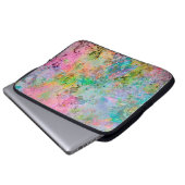 Coole Neonfarben abstraktes Marmorbild Laptopschutzhülle (Vorne Knopf)