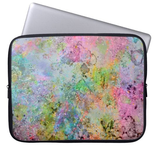 Coole Neonfarben abstraktes Marmorbild Laptopschutzhülle (Vorderseite)