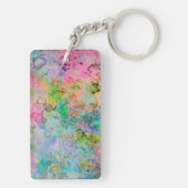 Coole Neonfarben abstraktes Marmorbild Schlüsselanhänger (Rückseite)