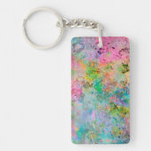 Coole Neonfarben abstraktes Marmorbild Schlüsselanhänger (Vorderseite)