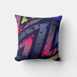 Coole Neonfarbige Dreiecke Hintergrund Kissen