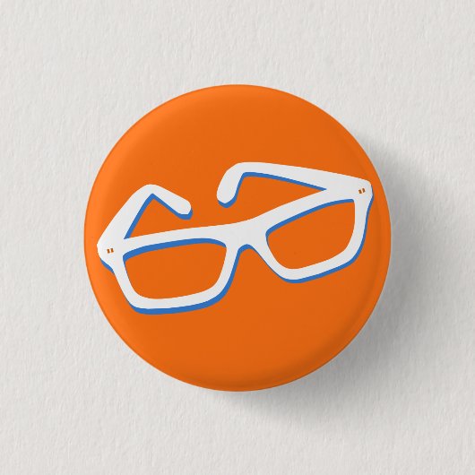 Coole Nerd-Brille Button (Vorderseite)