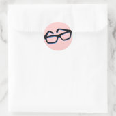 Coole Nerd-Brille Runder Aufkleber (Tasche)
