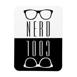 Coole Nerdglas-Kontrastillustration Magnet