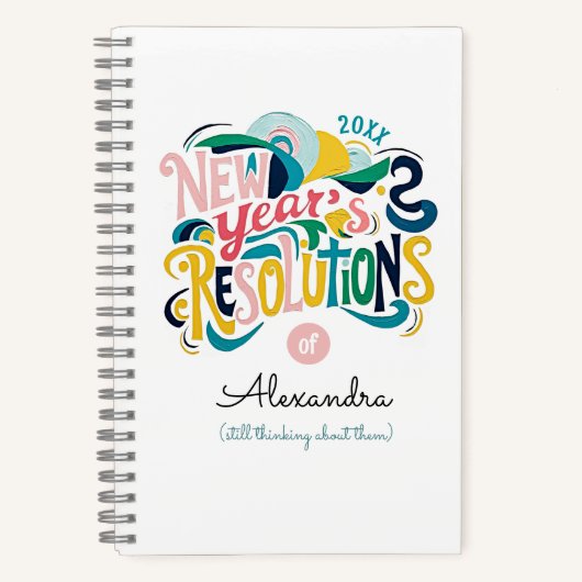Coole Neujahrsauflösungen Pastellfarbenmalerei Typ Notizblock (Vorderseite)