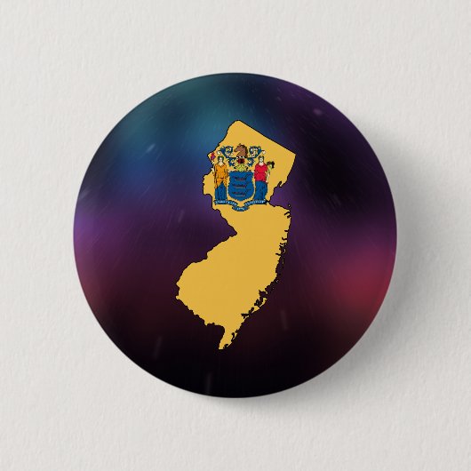 Coole New-Jersey Flaggen-Karte Button (Vorderseite)