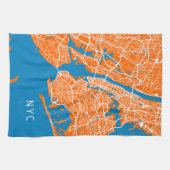 Coole New York City Map | NYC | Türkis und Orange Geschirrtuch (Horizontal)