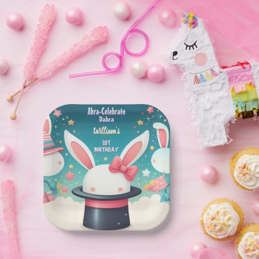 Coole Niedliche Bunny TV Party Magic Show 1. Gebur Pappteller (Party)