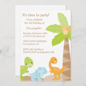 Coole niedliche Dinosaurier-Geburtstagsfeier Einladung (Vorne/Hinten)
