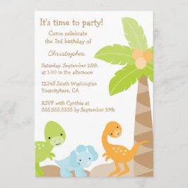 Coole niedliche Dinosaurier-Geburtstagsfeier Einladung