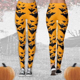 Coole niedliche Fledermäuse Halloween Black and Or Leggings