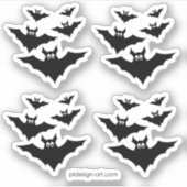 Coole niedliche Fledermäuse Halloween-Muster Aufkleber (Vorderseite)