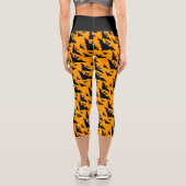 Coole niedliche Fledermäuse Halloween-Muster Capri Leggings (Rückseite)