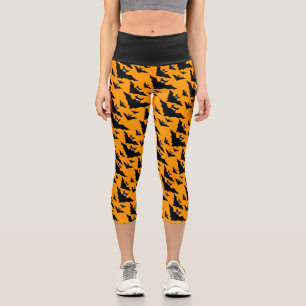 Coole niedliche Fledermäuse Halloween-Muster Capri Leggings