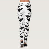Coole niedliche Fledermäuse Halloween Schwarz-weiß Leggings (Rückseite)