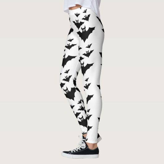 Coole niedliche Fledermäuse Halloween Schwarz-weiß Leggings (Links)