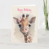 Coole Niedliche Giraffe - Funny Happy Birthday Karte (Vorderseite)
