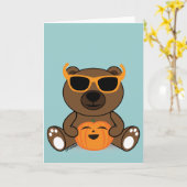 Coole niedliche Halloween-Bärnsonnenbrillen und Karte (Gelbe Blume)