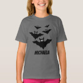 Coole niedliche Halloween-Fledermäuse Ihr Name Per T-Shirt (Vorderseite)