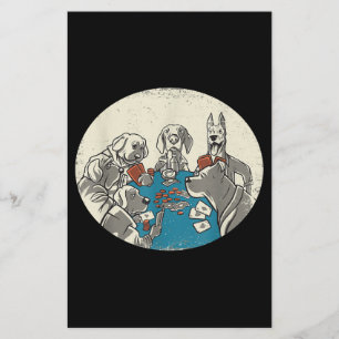 Coole Niedliche Hunde Kartenspielen Poker Texas Ho Flyer