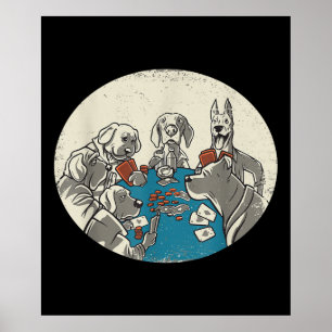 Coole Niedliche Hunde Kartenspielen Poker Texas Ho Poster