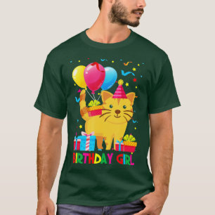 Coole Niedliche Katzenballons Geburtstagskameraden T-Shirt