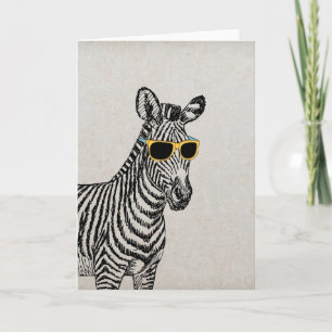 Coole niedliche lustige Zebraskizze mit trendy Karte