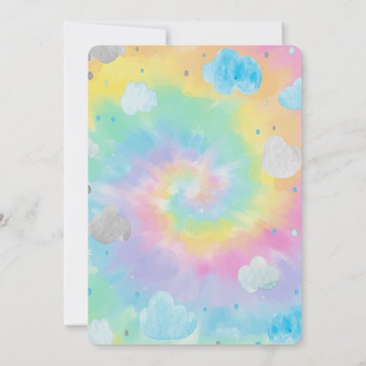 Coole Niedliche Sterne & Wolken Gefärbte Krawatte Einladung (Rückseite)