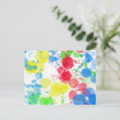 Coole niedliche trendfarbene Spritzer Wasserfarben Postkarte (Stehend Vorderseite)