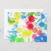 Coole niedliche trendfarbene Spritzer Wasserfarben Postkarte (Vorne/Hinten)