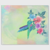 Coole niedliche trendige Wasserfarben mit Kolibri- Geschenkpapier (Flach)