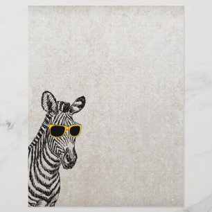 Coole niedliche Zebraskizze mit trendigen Gläsern