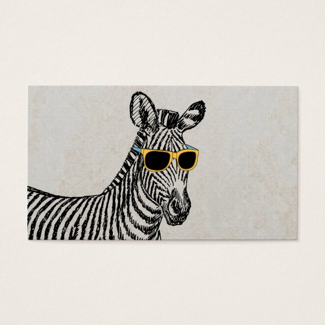 Coole niedliche Zebraskizze mit trendigen Gläsern (Vorderseite)