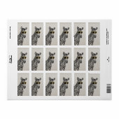 Coole niedliche Zebraskizze mit trendigen Gläsern Adressaufkleber (Vorne)