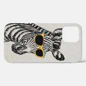 Coole niedliche Zebraskizze mit trendigen Gläsern Case-Mate iPhone Hülle (Rückseite (Horizontal))