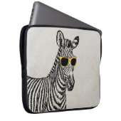Coole niedliche Zebraskizze mit trendigen Gläsern Laptopschutzhülle (Vorne Rechts)