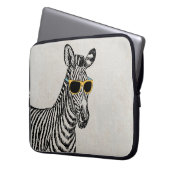 Coole niedliche Zebraskizze mit trendigen Gläsern Laptopschutzhülle (Vorderseite Links)