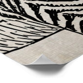 Coole niedliche Zebraskizze mit trendigen Gläsern Poster (Ecke)