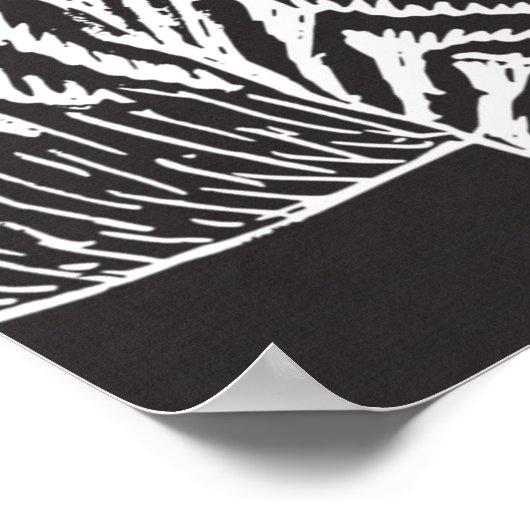 Coole niedliche Zebraweiße Skizze mit Brille Poster (Ecke)