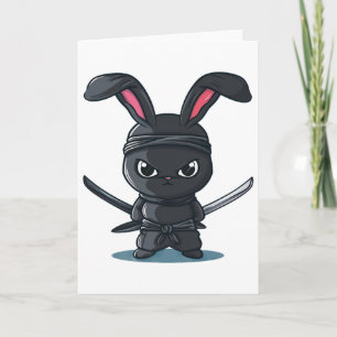 Coole Ninja-Hasen-Kostüm für lustigen Samurai-Oste Karte