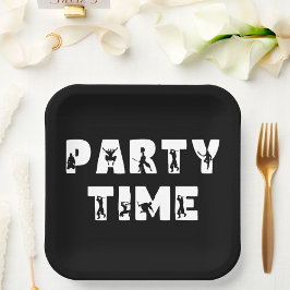 Coole Ninja Warrior Kid Schwarz-weiße Geburtstagsp Pappteller