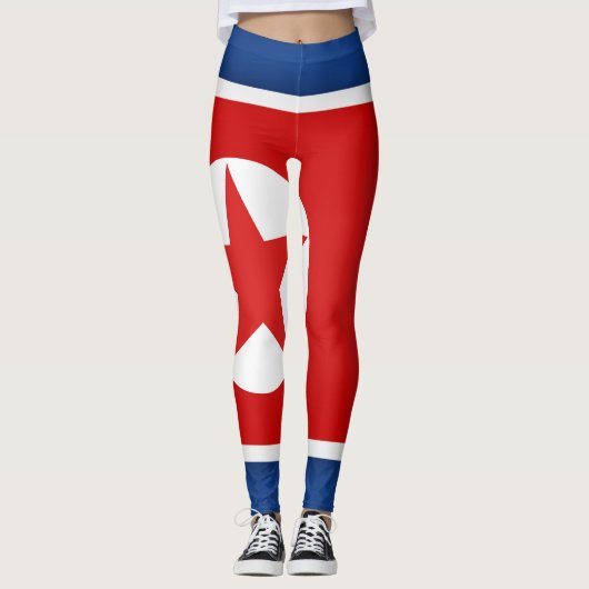 Coole Nordkorea-Flagge Leggings (Vorderseite)