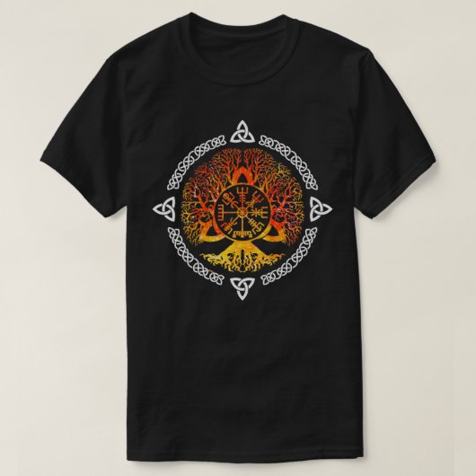Coole Norse Viking Yggdrasil Awe Tree of Life Retr T-Shirt (Design vorne)