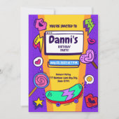 Coole Nostalgie 90er Jahre Thema Einladung zum Geb (Vorderseite)