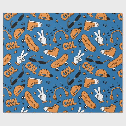 Coole Nostalgie der 90er Jahre bleibe Geschenkpapier (Flach)