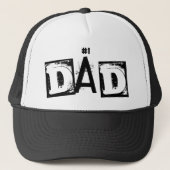 Coole Nummer 1 Vater Black and White Trucker Cap H Truckerkappe (Vorderseite)