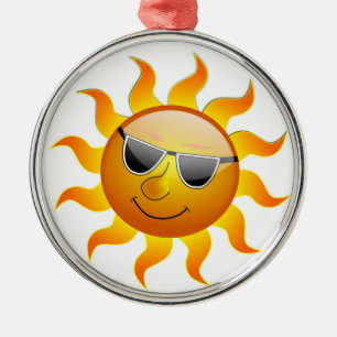COOLE OBERFLÄCHENSONNE SILBERNES ORNAMENT
