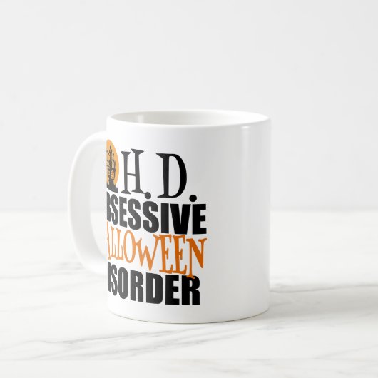 Coole obsessive Halloweenerkrankung Kaffeetasse (Vorderseite Links)